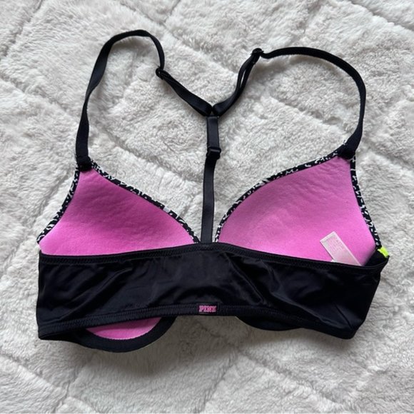 Victoria's Secret PINK | Black Dot & Neon Wear Everywhere Push-Up | Size 34B - Picture 9 of 12